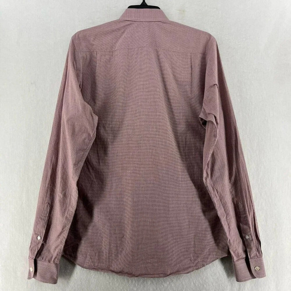 Trumaker Bobby Button Up Shirt Men Sz XL Red Micro Houndstooth Bobby Long Sleeve - Picture 2 of 13